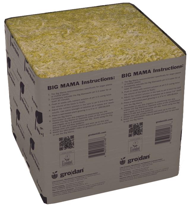 Grodan Big Mama, 8" x 8" x 8", case of 18