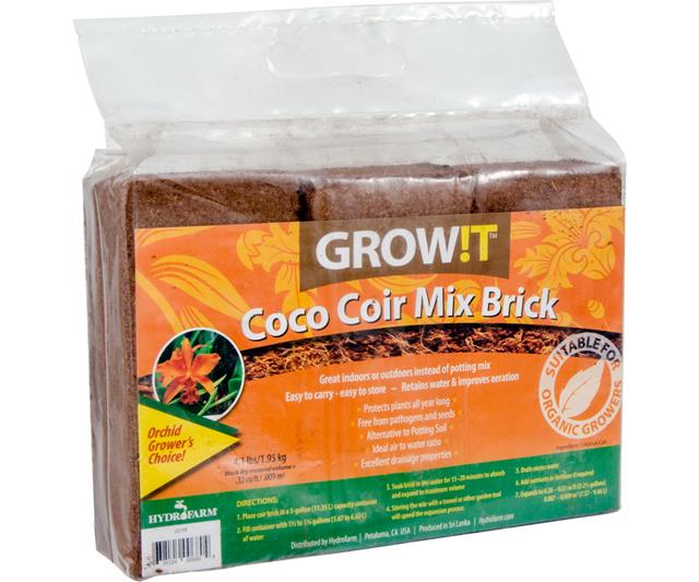 GROW!T Coco Coir Mix Brick, pack of 3