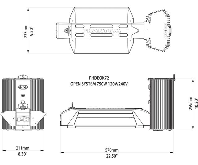 Phantom 50 Series, DE Open Lighting System, 750W, 120V/240V