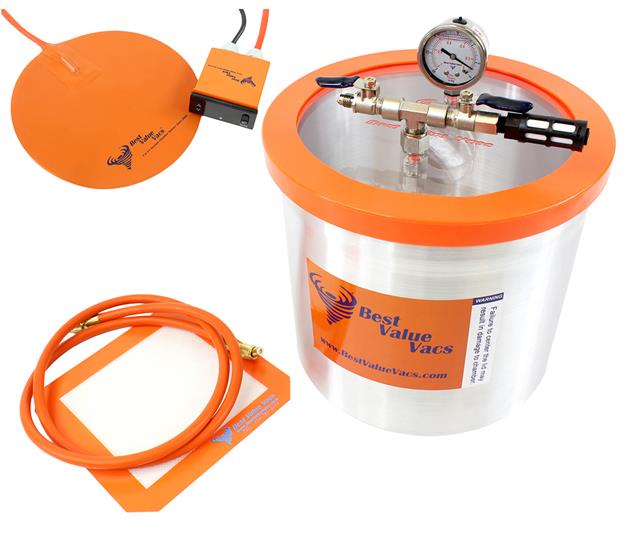 Best Value Vacs Aluminum Vacuum Chamber with 9" Digital Heat Pad