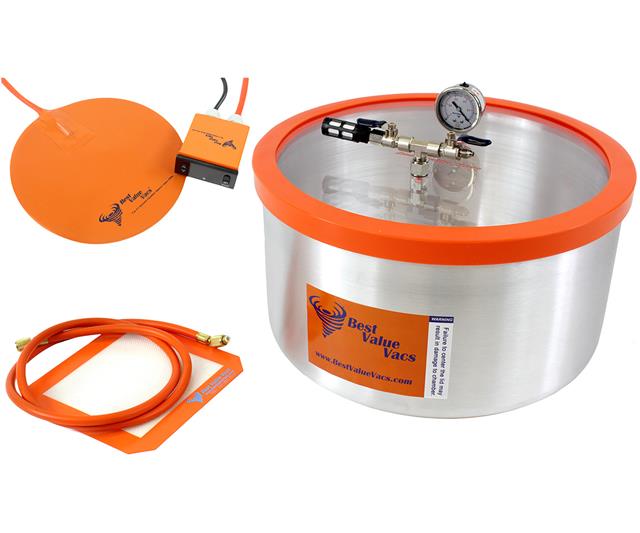 Best Value Vacs Aluminum Vacuum Chamber with 9" Digital Heat Pad