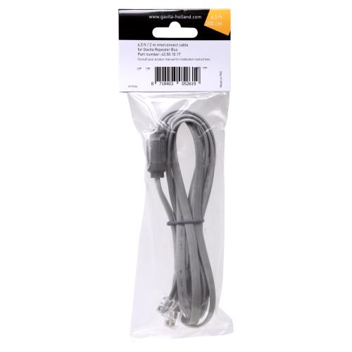 Gavita Interconnect Cable for Repeater Bus Gray 6P6C 2 m/6.5 ft