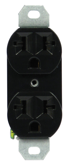 120/240 20A-Universal Duplex Outlet Black