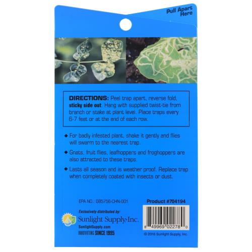 Grower's Edge Thrips & Leafminer Sticky Trap 5/Pack (80/Cs)