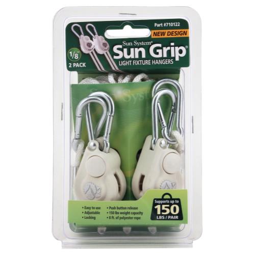 Sun Grip Push Button Light Hanger 1/8 in White -1/Pair (12/Cs)