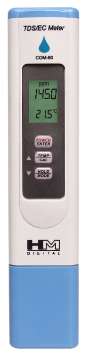 HM Digital Water Resistant Ec/TDS Meter w/ Temperature in C/F Hydrotester (Model COM-80)