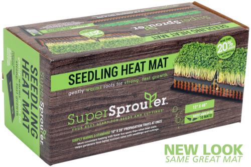 Super Sprouter 2 Tray Seedling Heat Mat Daisy-Chainable 12 in x 48 in (12/Cs)