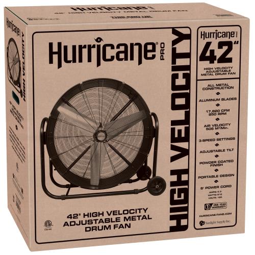 Hurricane Pro Heavy Duty Adjustable Tilt Drum Fan 42 in