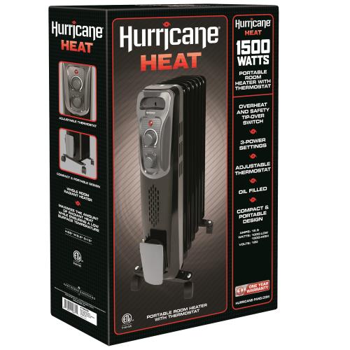 Hurricane Heatwave Whole Room Oil-Filled Radiant Heater - 1500 W