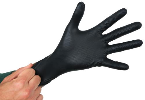 Grower's Edge® Black Diamond Textured Nitrile Gloves