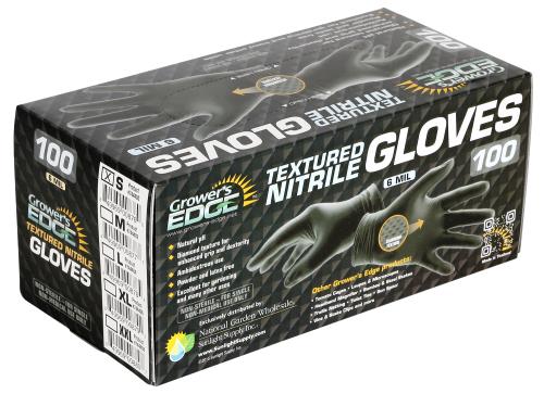 Grower's Edge® Black Diamond Textured Nitrile Gloves