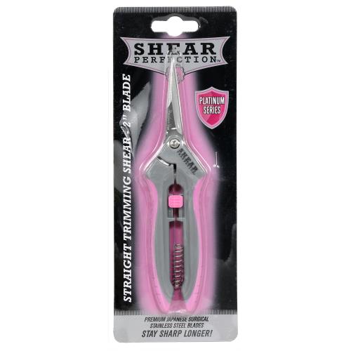 Shear Perfection Pink Platinum Stainless Trimming Shear - 2 in Straight Blades (12/Cs)