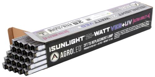 AgroLED iSunlight 21 Watt T5 2 ft VEG + UV LED Lamp (25/Cs)