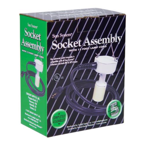 Socket Assembly w/ 15 ft Lamp Cord - 16 Gauge