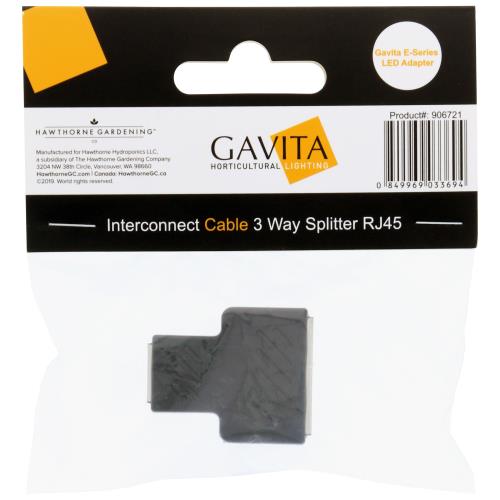 Gavita E-Series LED Adapter Interconnect Cable 3 Way Splitter RJ45