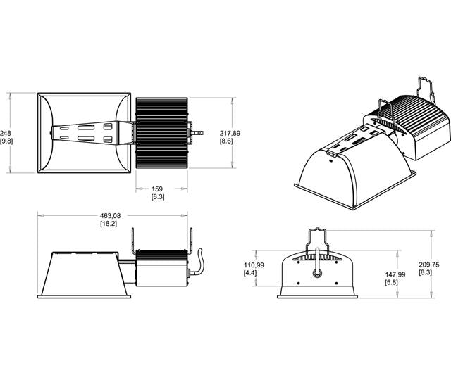 ARC CMH Lighting System - No Lamp, 315W, 347V, Wieland Plug